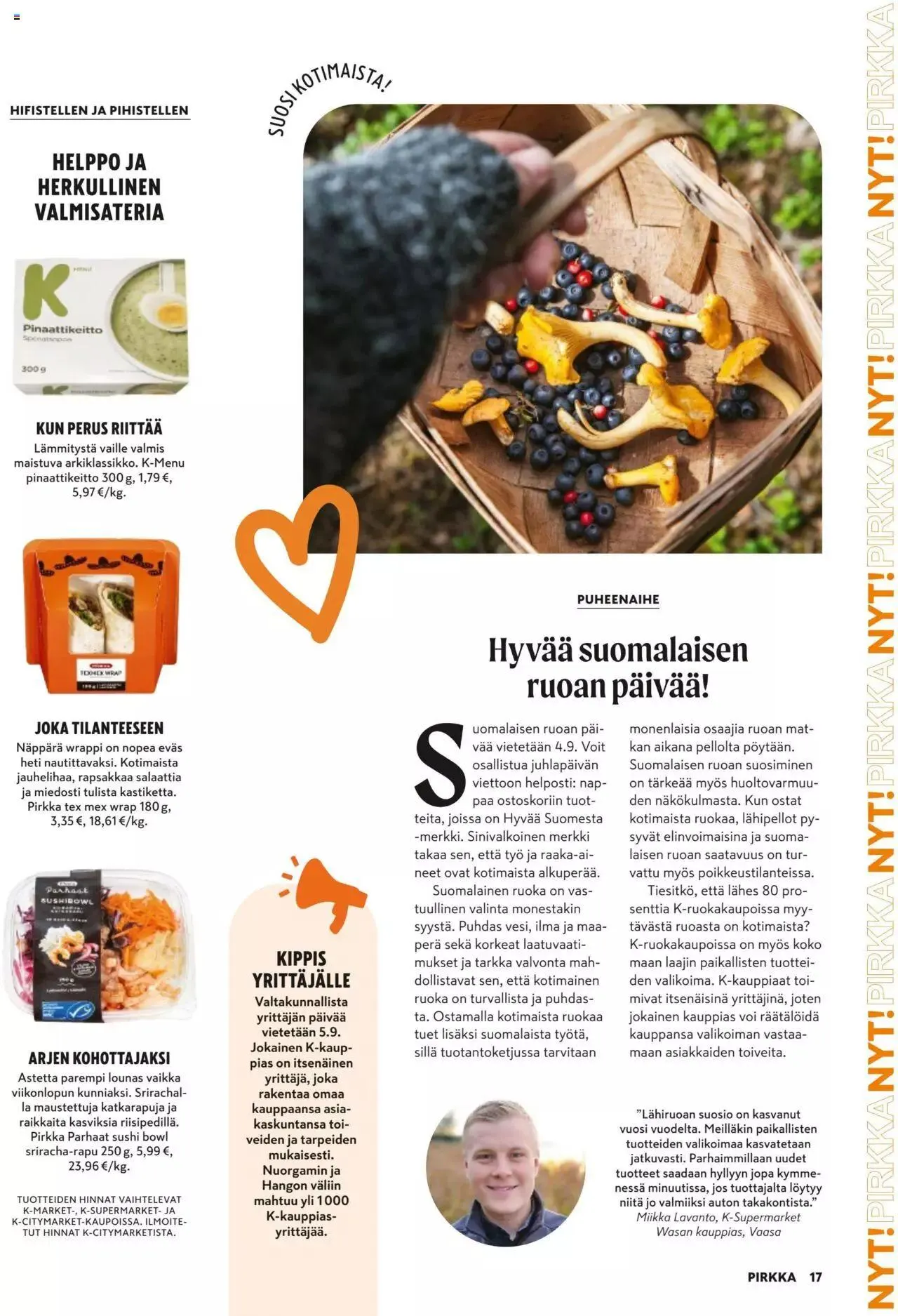 K-Market tarjoukset Pirkka 9/2023 voimassa alkaen 30. elokuuta - 3. lokakuuta 2023 - Tarjouslehti sivu 17