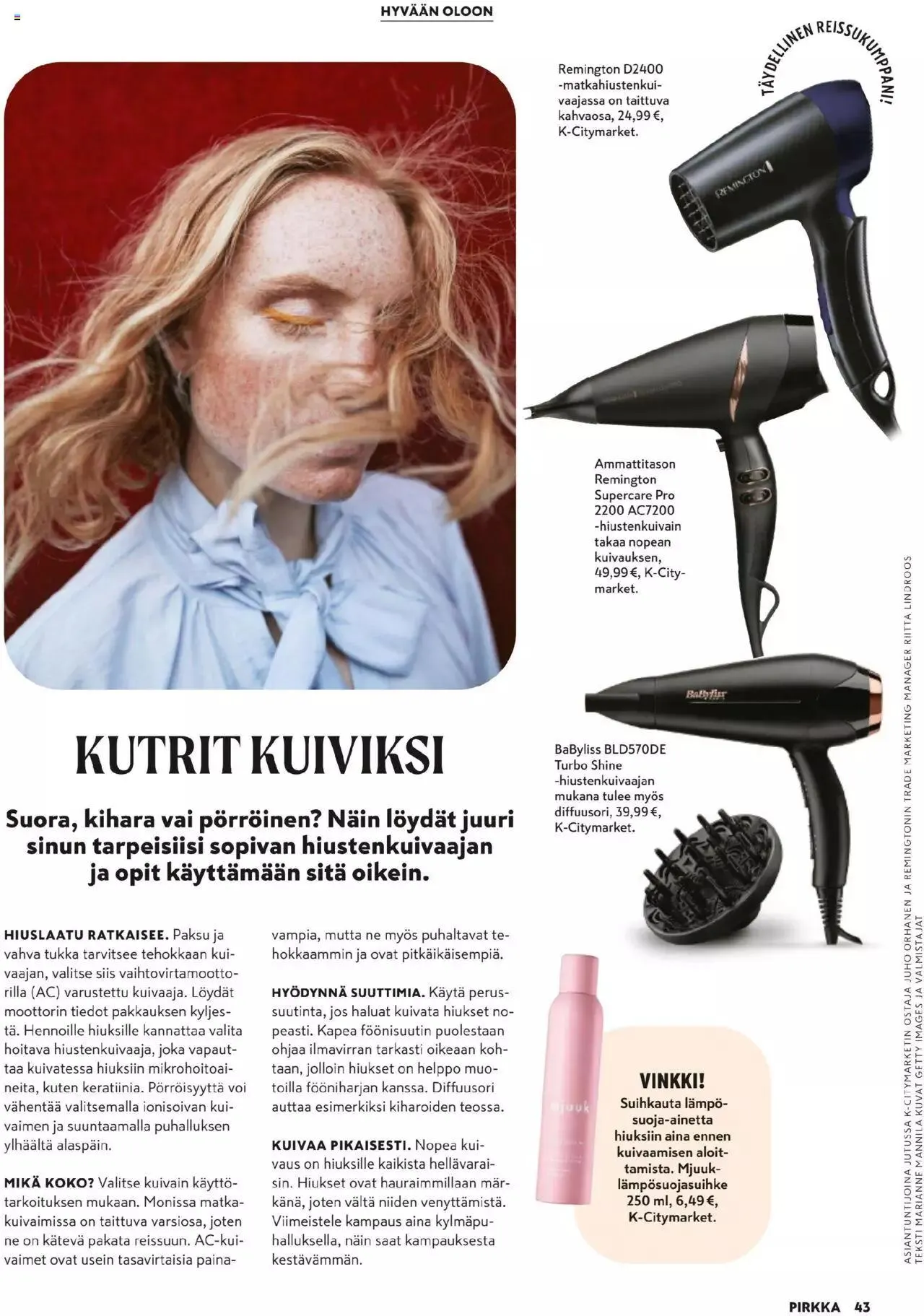 K-Market - Pirkka voimassa alkaen 27. maaliskuuta - 23. huhtikuuta 2024 - Tarjouslehti sivu 43