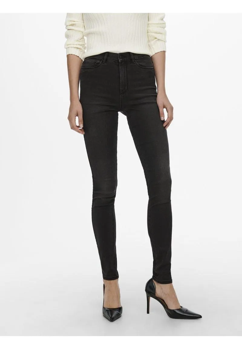 Skinny-Farkut - black denim