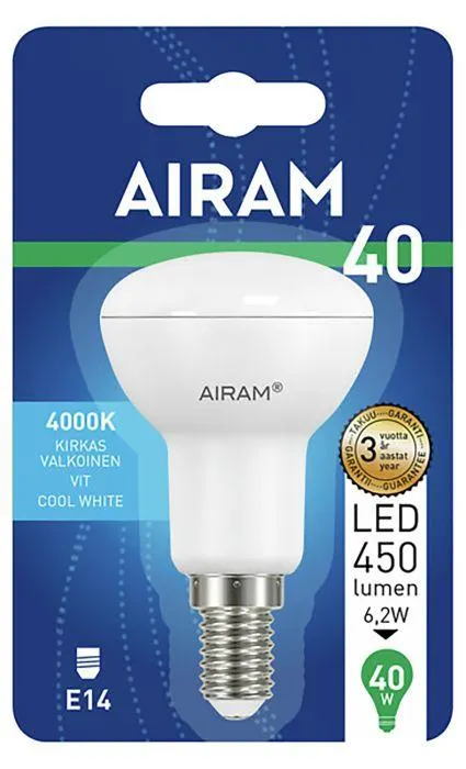 LED-kohdelamppu Airam R50 840 480 lm E14 110D OP 6,2W