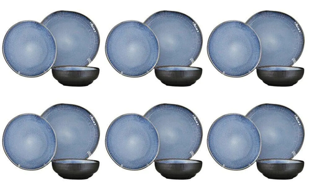 Lounasastiasetti Black Blue Glaze, 18-osainen