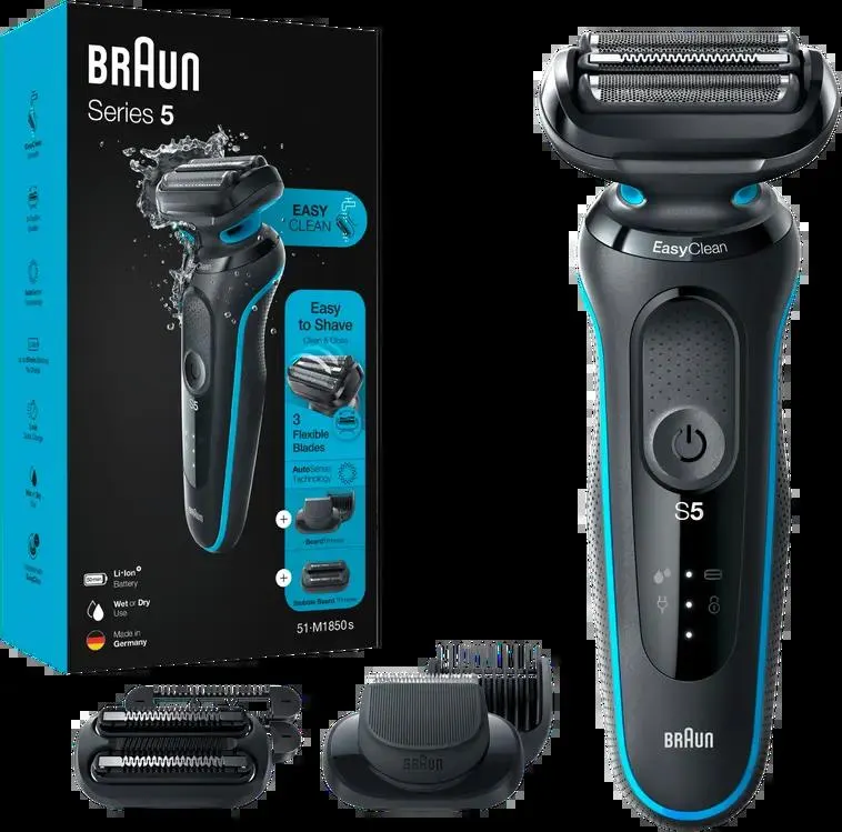 Braun Series 5 51-M1850s -Parranajokone Kahdella EasyClick-lisäosalla