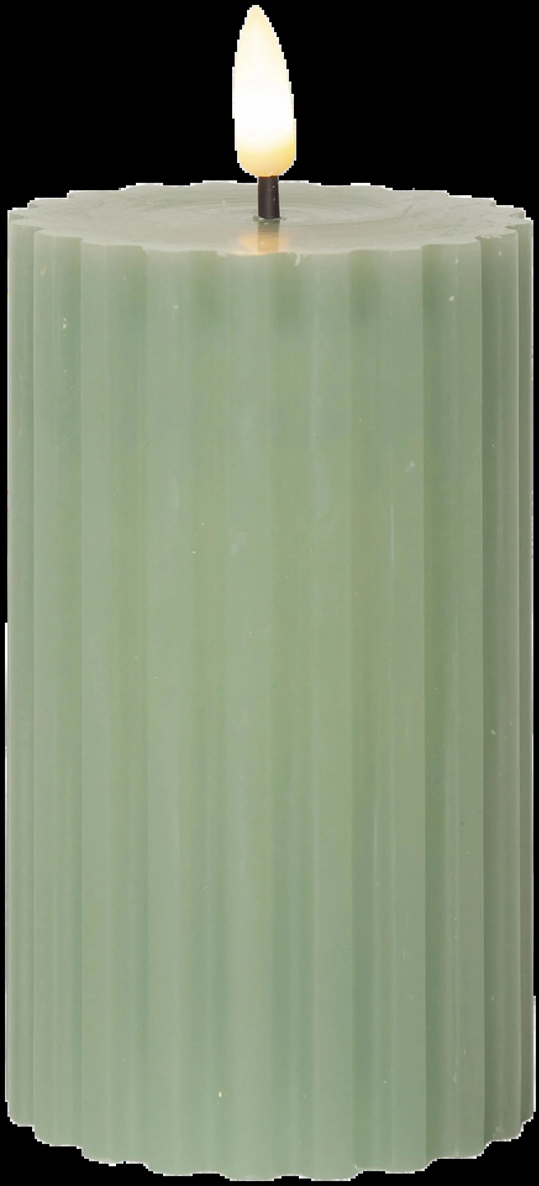 Star Trading Flamme Stripe LED-kynttilä 15 cm vihreä