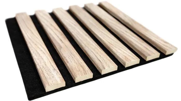 Akustiikkapaneeli Maler Louvre Acoustic Valkolakattu Tammi / musta 19 x 300 x 2800 mm