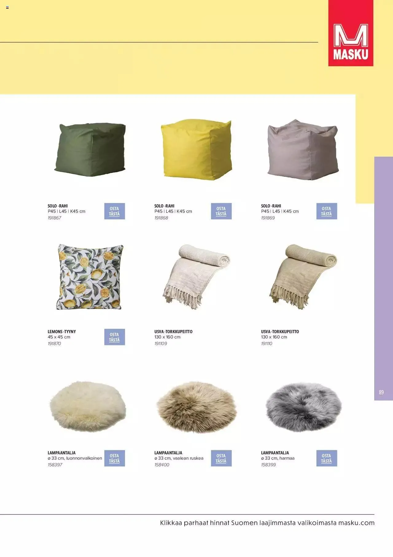 Masku tarjoukset - KESÄ 2024 voimassa alkaen 1. huhtikuuta - 31. joulukuuta 2024 - Tarjouslehti sivu 89