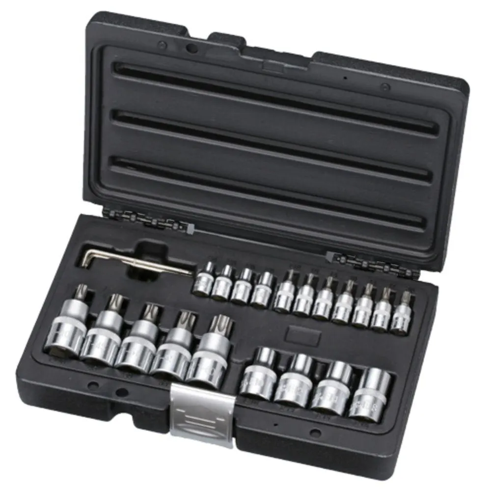 MTX Tools Torx-kärkihylsyt & E-Torx-hylsyt 1/4" & 1/2" 23 osaa