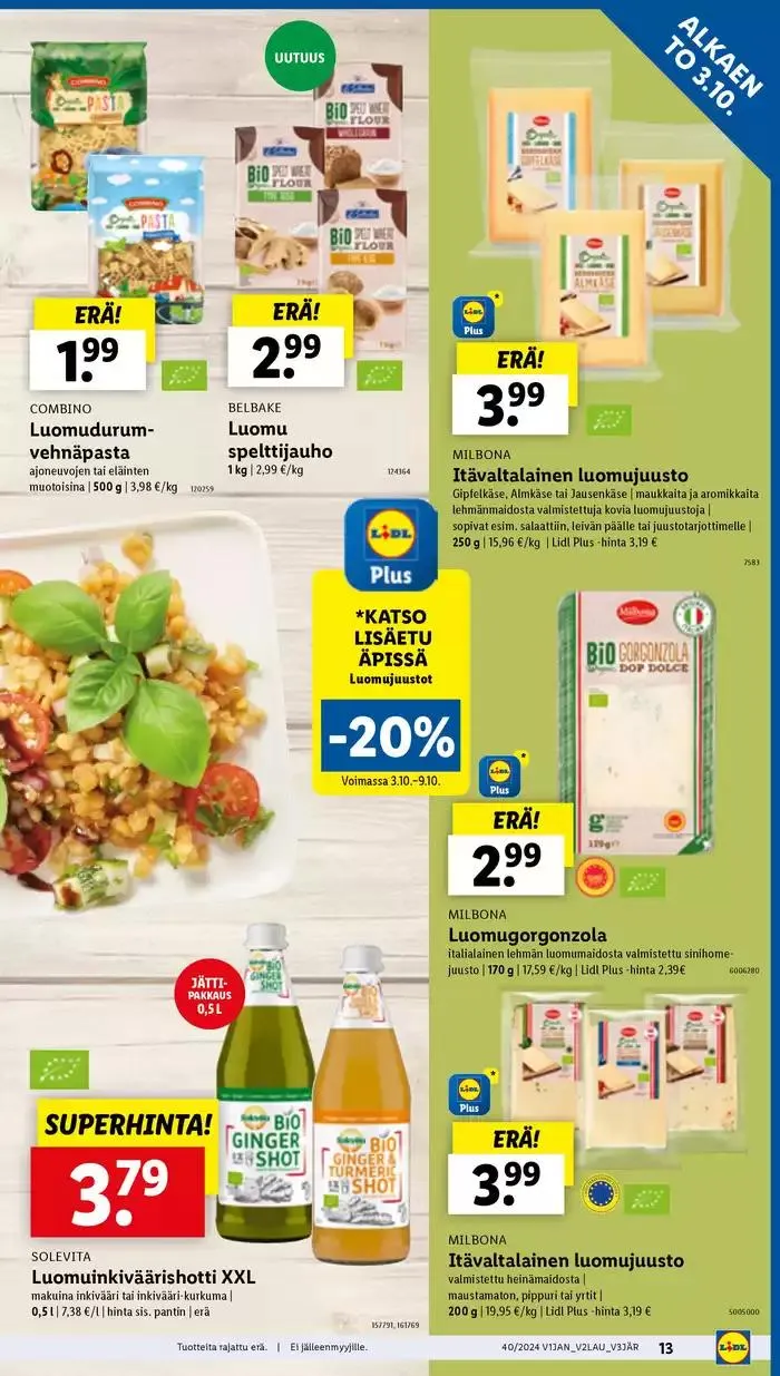 Uusia tarjouksia löydettäväksi voimassa alkaen 30. syyskuuta - 9. lokakuuta 2024 - Tarjouslehti sivu 13