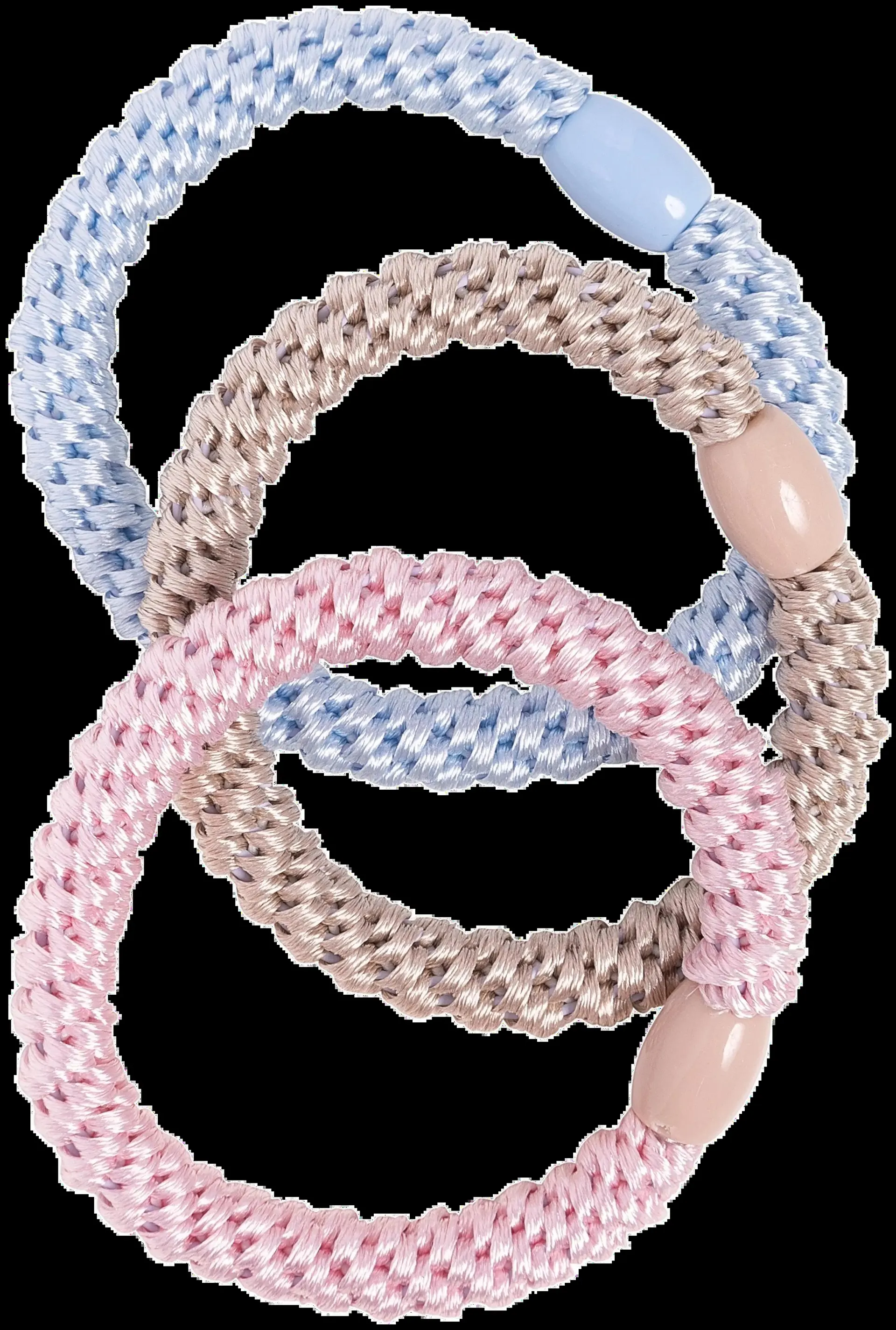 Cailap Punotut hiuslenkit 3 kpl värilajitelma beige/vaal.sin/vaal.pun