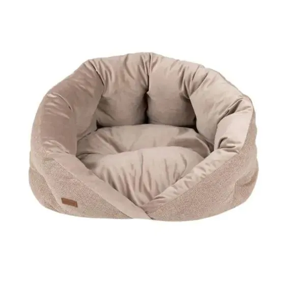 Amiplay Siena samettinen koiranpeti 50x50x35 cm beige