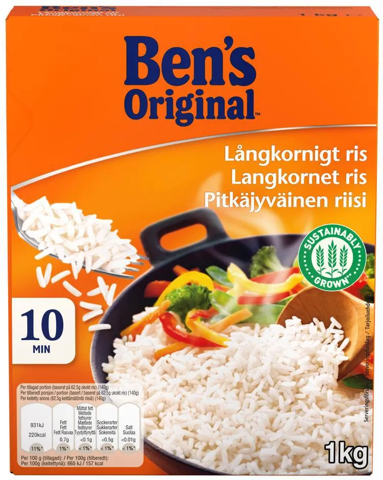 Ben's Original Pitkäjyväinen riisi 1kg