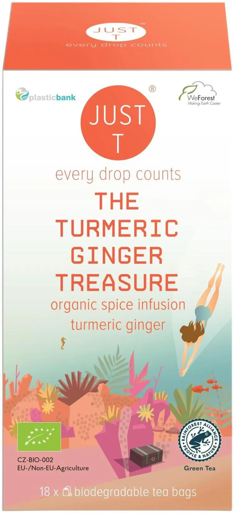 Just T 18x 2g The Turmeric Ginger Treasure luomu teesekoitus