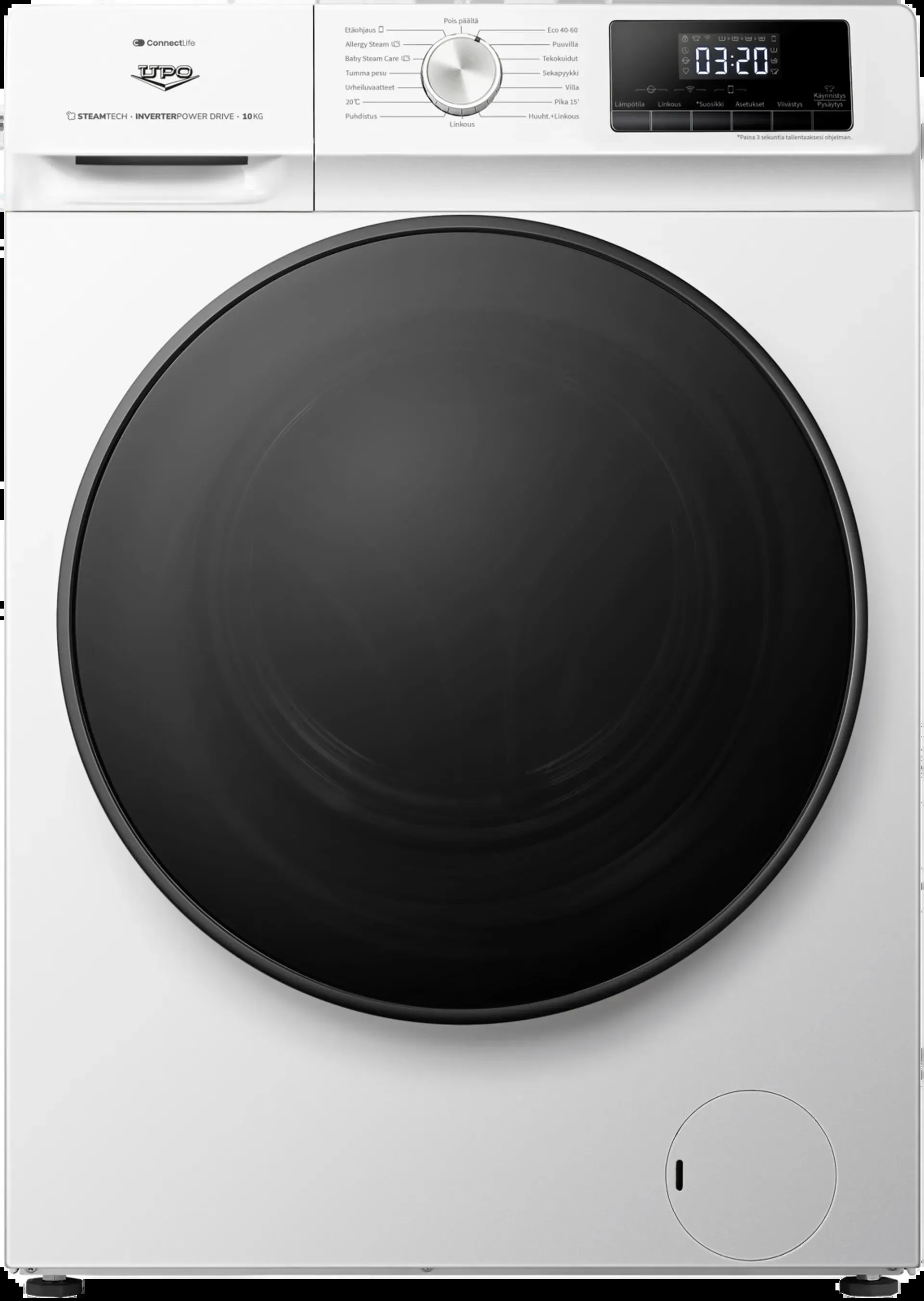 Upo edestä täytettävä pyykinpesukone PI14AS 10kg valkoinen