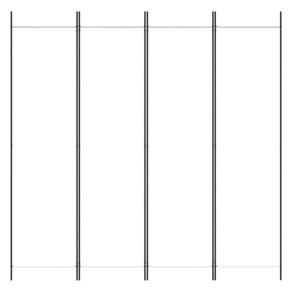 vidaXL 4-paneelinen Tilanjakaja valkoinen 200x200 cm kangas