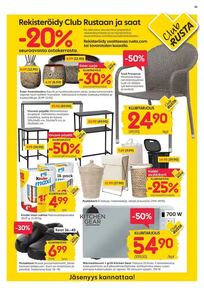 Rusta tarjoukset voimassa alkaen 16. maaliskuuta - 16. maaliskuuta 2025 - Tarjouslehti sivu 15