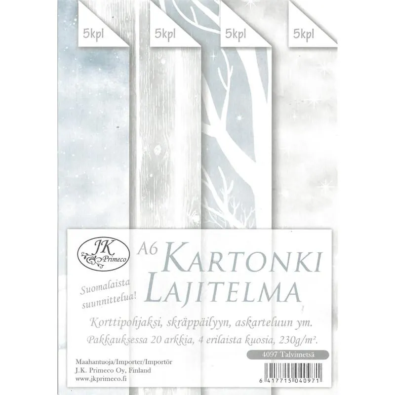 Kartonkilajitelma A6/20 Talvimetsä