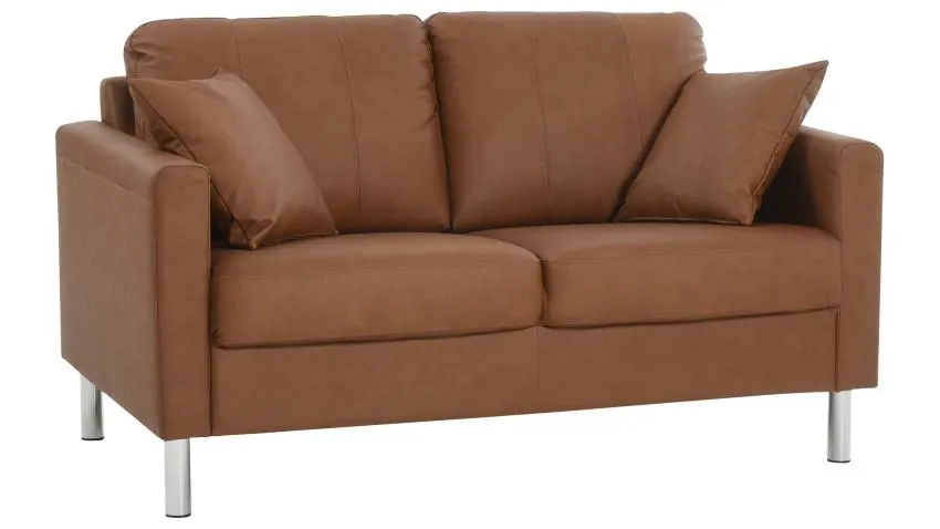 Unico JESPER-sohva, Nahka/keinonahka (konjakki, 10 cm käsinoja, putkijalka 50011)