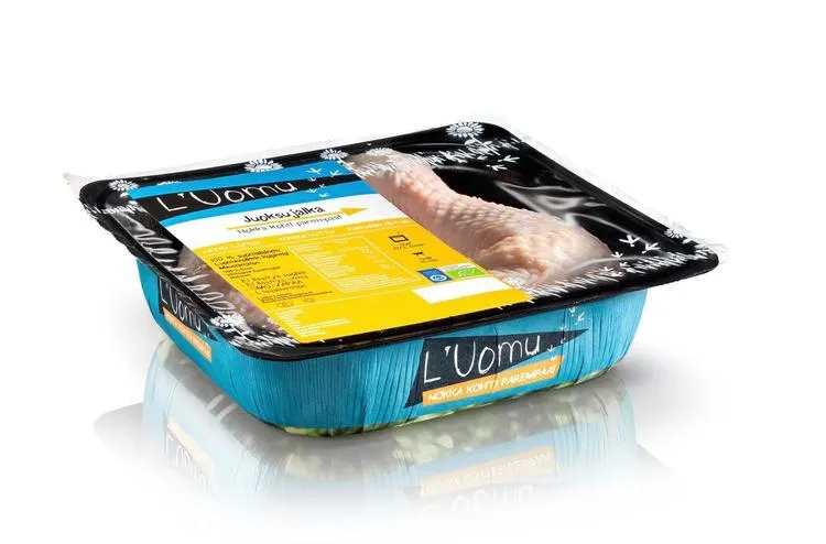 L'Uomu Nokka n. 530g Juoksujalka, luomubroilerin koipireisi luomukana