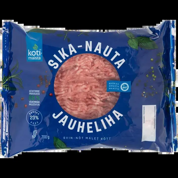 Kotimaista sika-nauta jauheliha 23 % 700 g