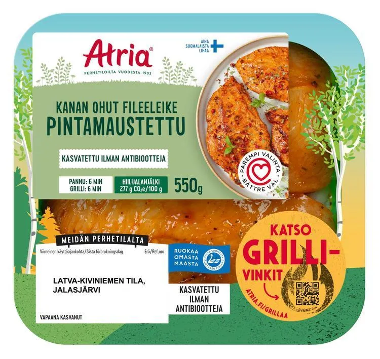 Atria Kanan Ohut Fileeleike Pintamaustettu 550g