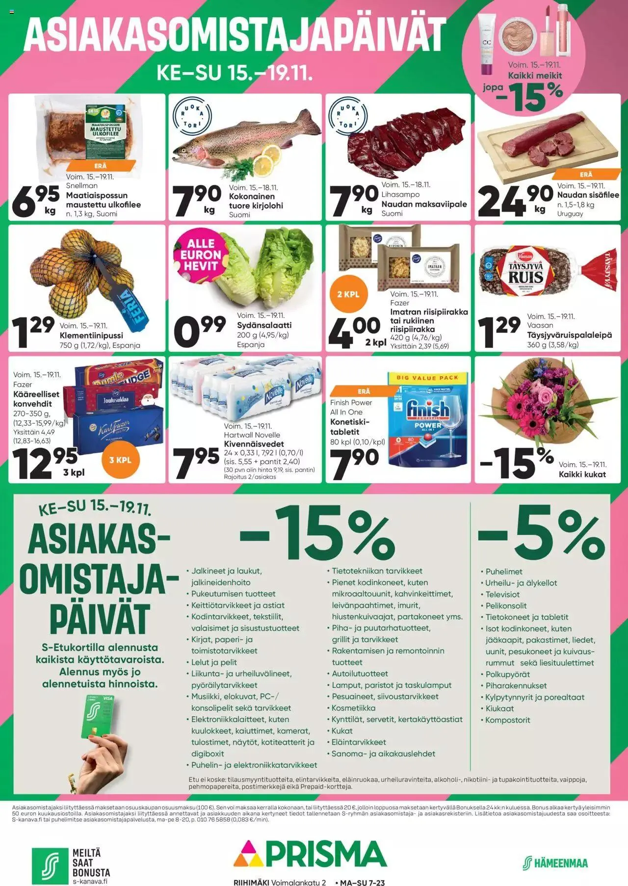 Prisma tarjoukset - Riihimäki voimassa alkaen 15. marraskuuta - 19. marraskuuta 2023 - Tarjouslehti sivu 1