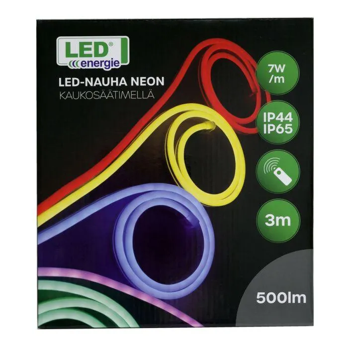 LED ENERGIE LED-NAUHA NEON 3M KAUKOSÄÄTIMELLÄ IP44/IP65 RGB+WW