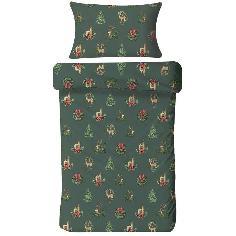 Pussilakanasetti Kotikulta 150 x 210 cm Deer and tree