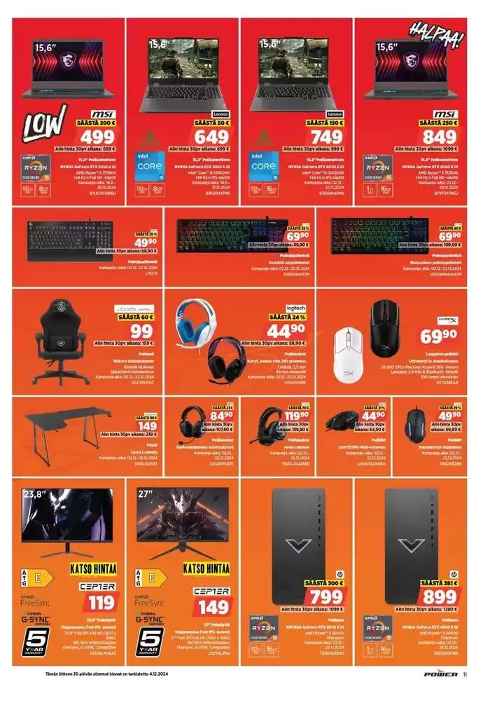 Power tarjoukset voimassa alkaen 16. joulukuuta - 5. tammikuuta 2025 - Tarjouslehti sivu 15