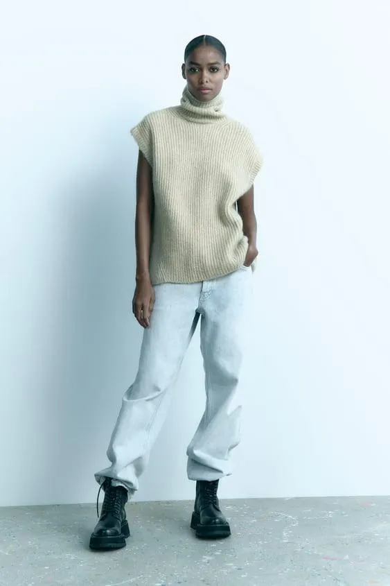 GILET COZY IN MAGLIA CON SCHIENA SCOPERTA