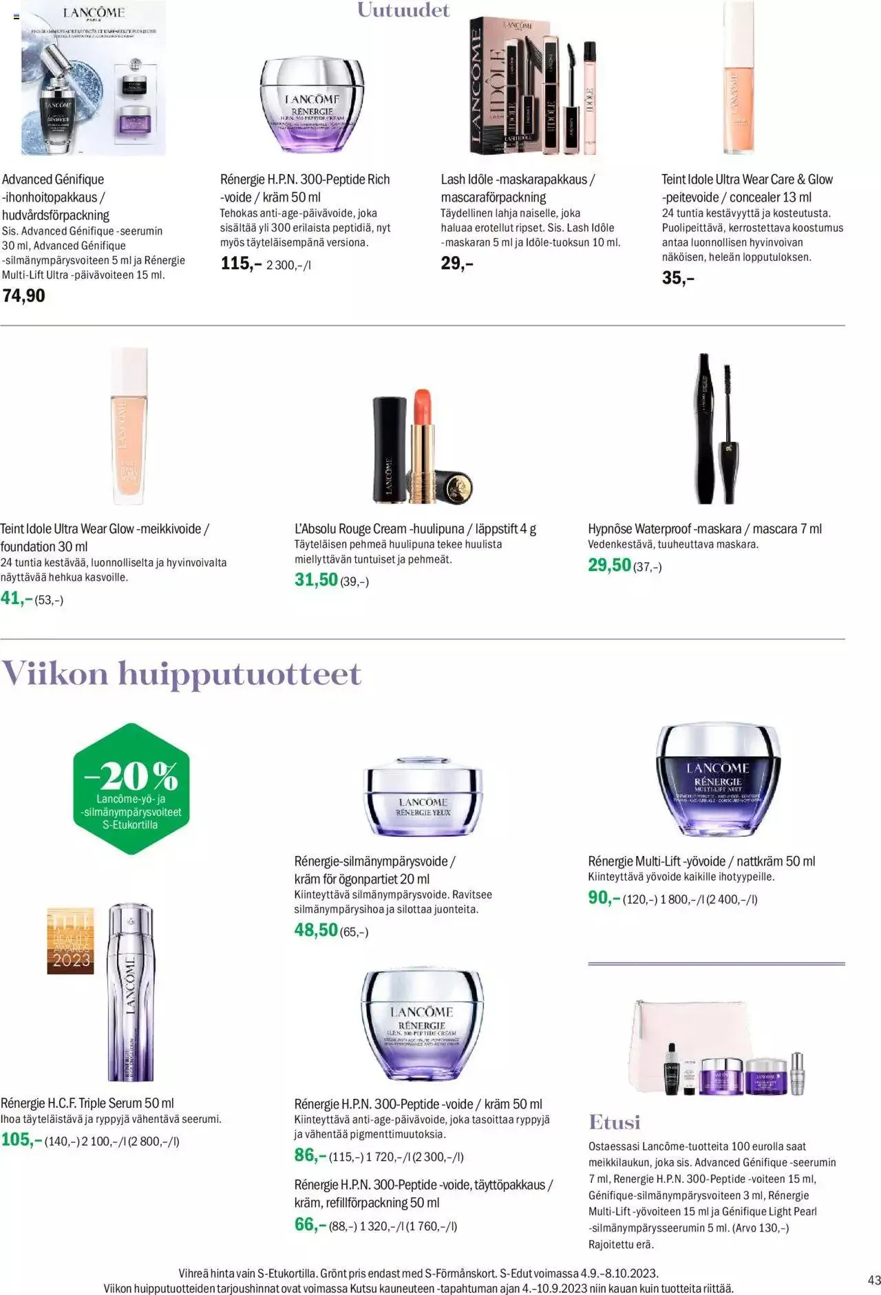 Sokos tarjoukset voimassa alkaen 4. syyskuuta - 8. lokakuuta 2023 - Tarjouslehti sivu 43