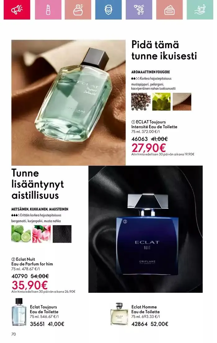 Oriflame tarjoukset voimassa alkaen 9. maaliskuuta - 29. maaliskuuta 2025 - Tarjouslehti sivu 70