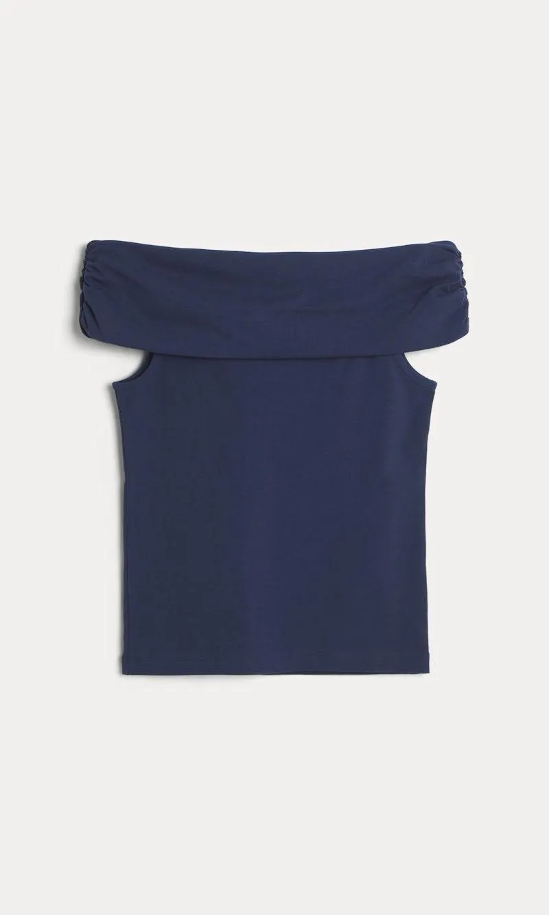 Off shoulder -toppi puuvillasekoitteesta