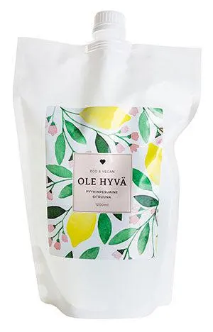 Pyykinpesuaine, sitruuna, täyttöpussi, 1200 ml