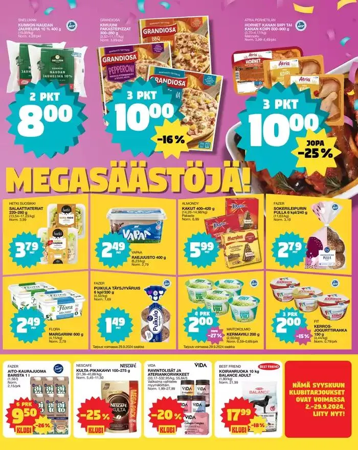 Ruokatarjoukset voimassa alkaen 26. syyskuuta - 10. lokakuuta 2024 - Tarjouslehti sivu 3