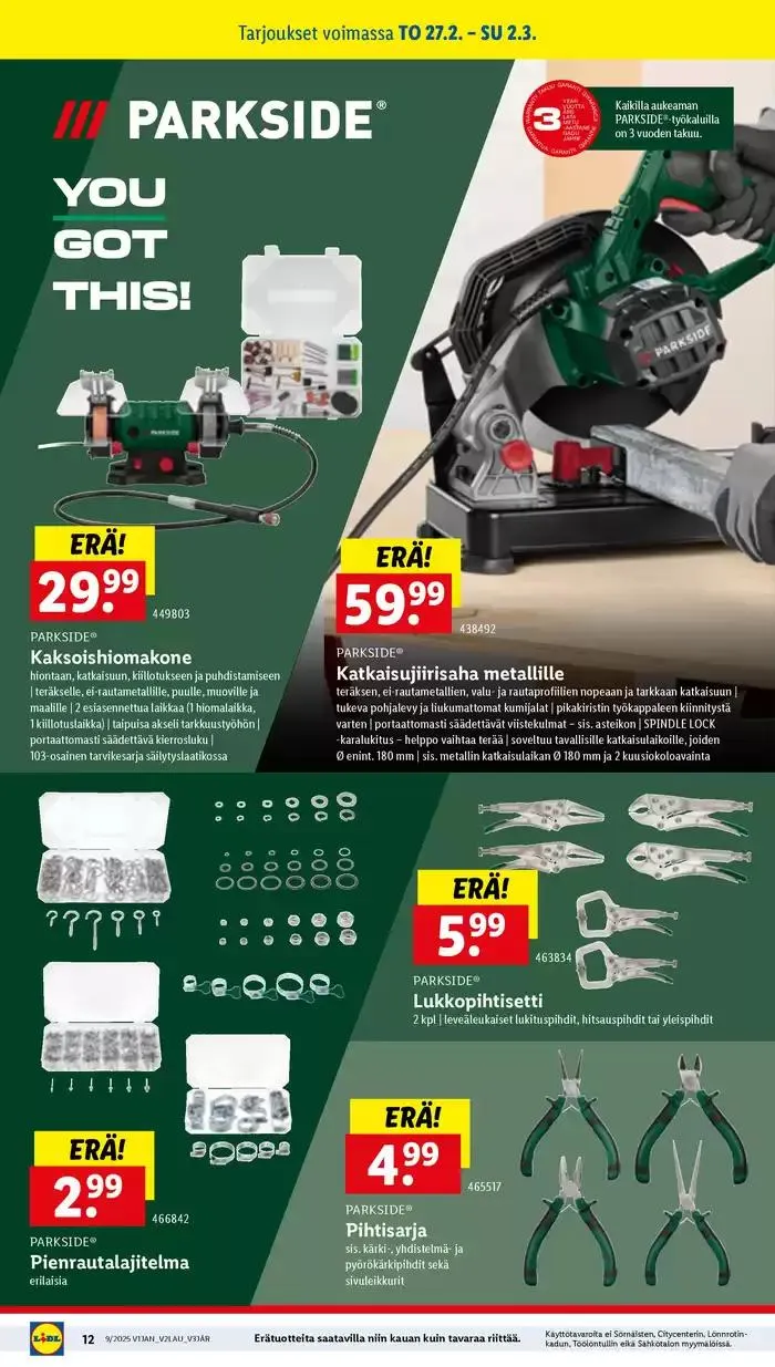 Mahtavia alennuksia valituista tuotteista voimassa alkaen 24. helmikuuta - 5. maaliskuuta 2025 - Tarjouslehti sivu 12