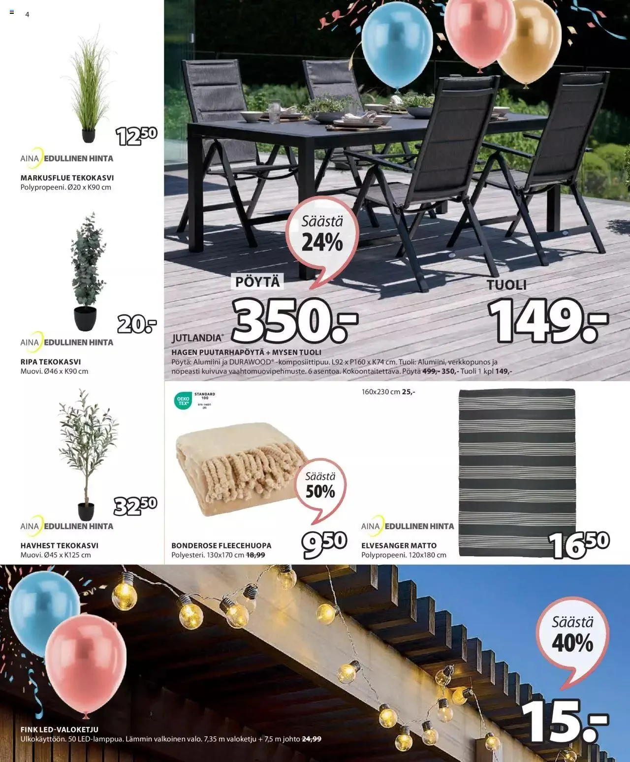 JYSK tarjoukset voimassa alkaen 29. huhtikuuta - 12. toukokuuta 2024 - Tarjouslehti sivu 4