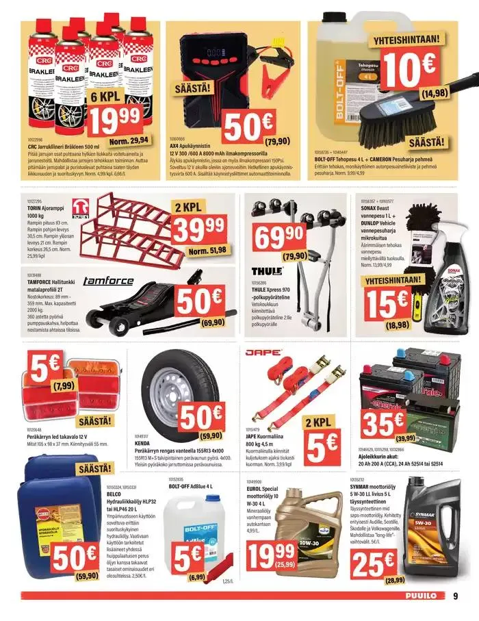 Puuilo tarjoukset voimassa alkaen 5. maaliskuuta - 16. maaliskuuta 2025 - Tarjouslehti sivu 9