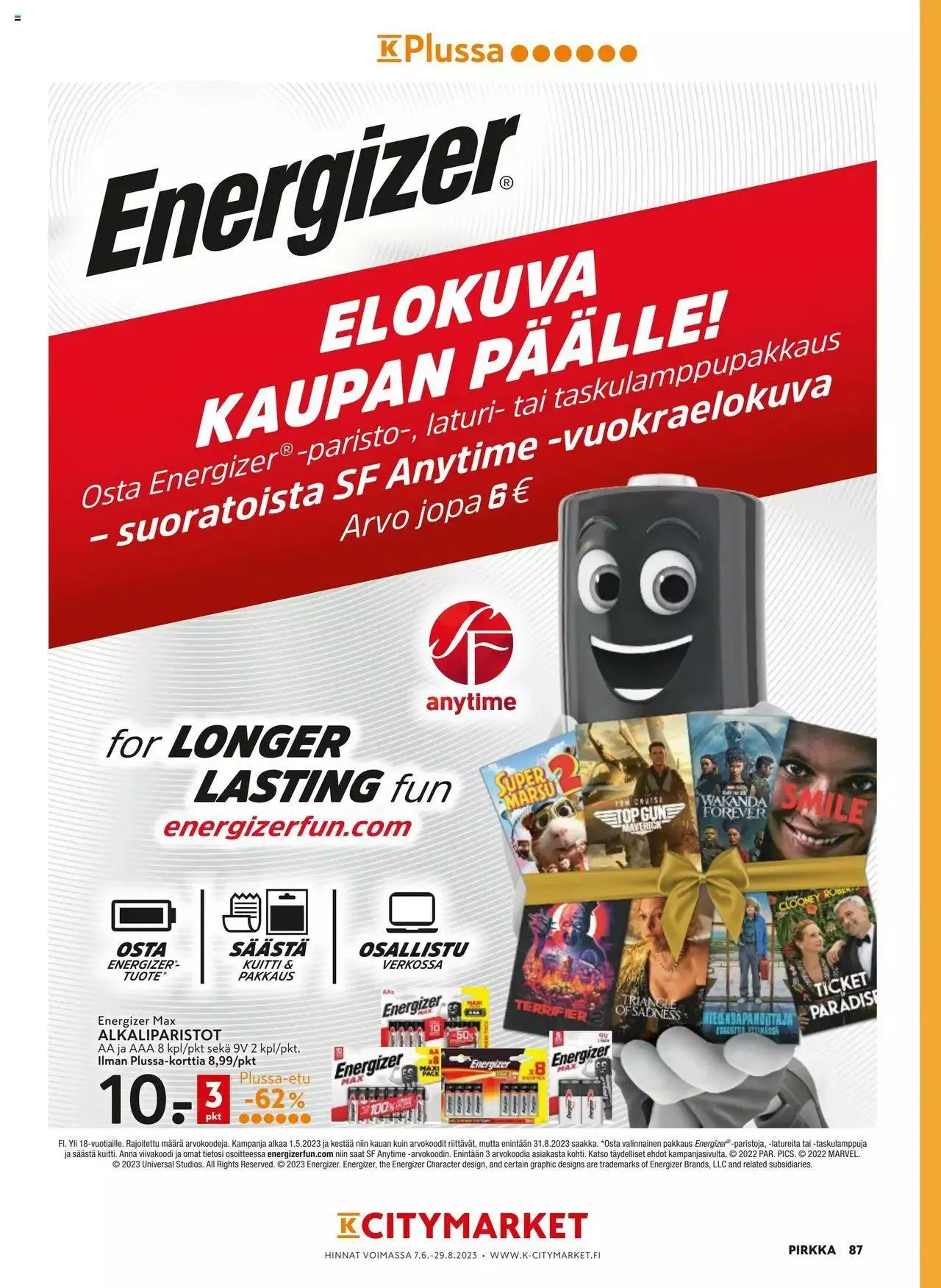 K-Market tarjoukset Pirkka 6–8/2023 voimassa alkaen 7. kesäkuuta - 29. elokuuta 2023 - Tarjouslehti sivu 87