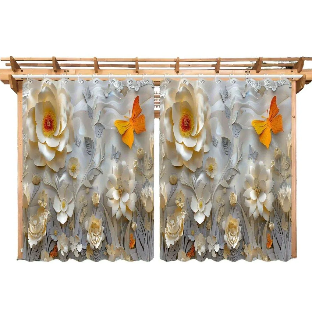 Polyesteri Kukka- ja Perhosverho Ulko- ja Sisäkäyttöön Pickify, 2 PC-180X180cm/71*71in