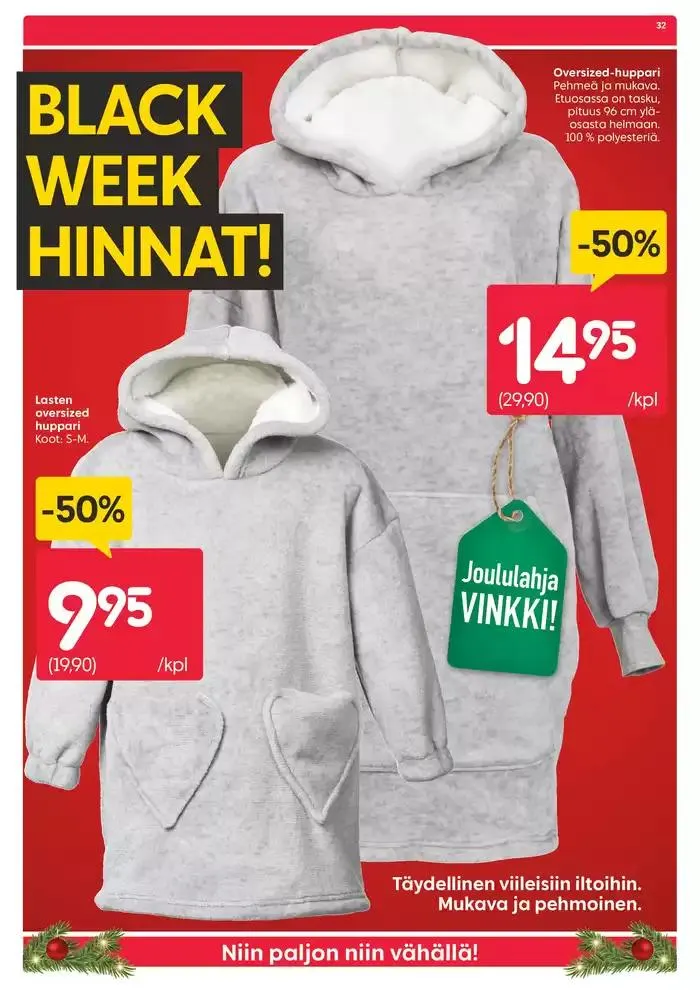 Black week voimassa alkaen 26. marraskuuta - 1. joulukuuta 2024 - Tarjouslehti sivu 31