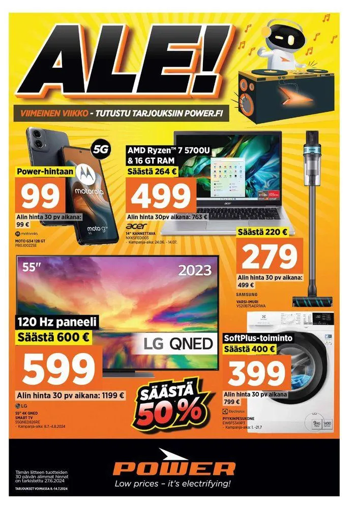 Ale! voimassa alkaen 8. heinäkuuta - 14. heinäkuuta 2024 - Tarjouslehti sivu 1