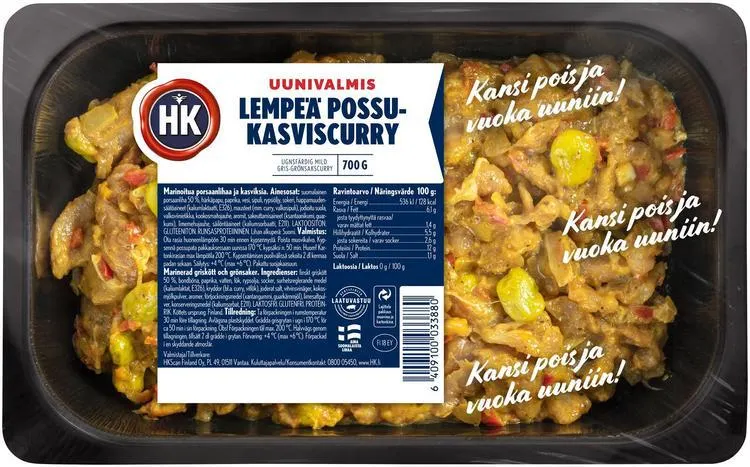 HK Uunivalmis lempeä possu-kasviscurry 700 g