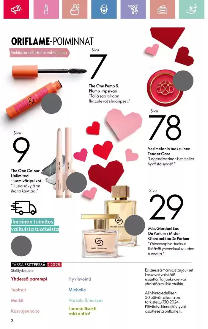 Oriflame tarjoukset voimassa alkaen 26. tammikuuta - 9. helmikuuta 2025 - Tarjouslehti sivu 2