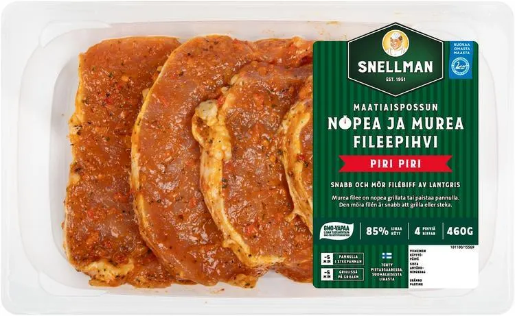 Snellman Maatiaispossun nopea ja murea fileepihvi piri piri 4 kpl 460 g