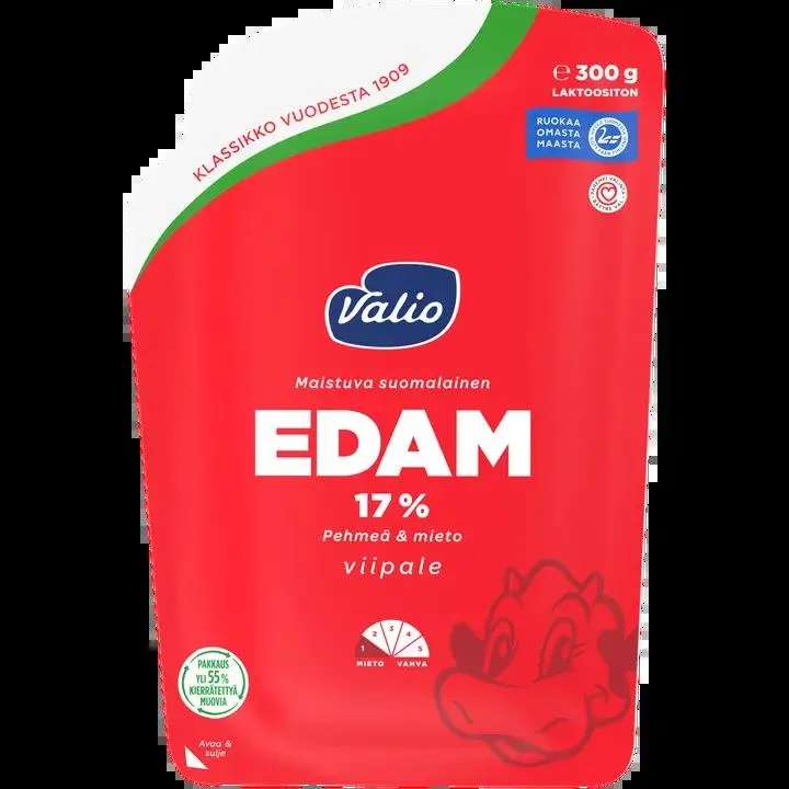 Valio Edam 17 % e300 g viipale
