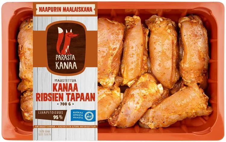 Naapurin Maalaiskanan maustettua kanaa ribsien tapaan 700g
