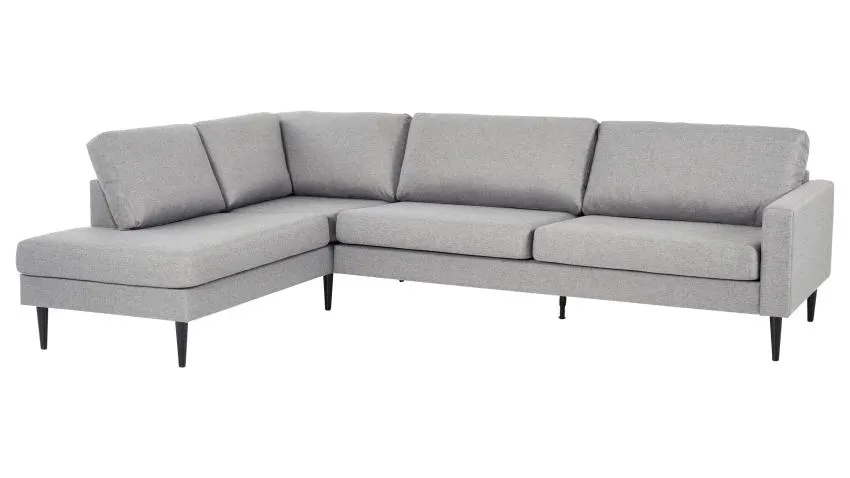 LINK-kulmasohva Malmö-kangas, harmaa, kätisyys: vasen