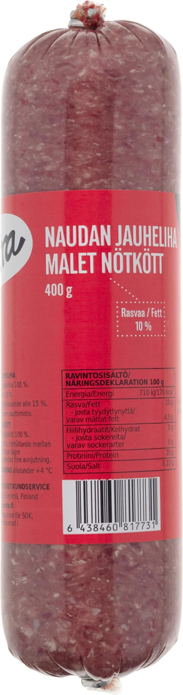 Xtra Naudan Jauheliha 400g rasvaa 10%