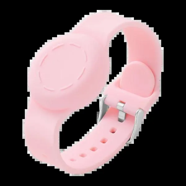 Triacle silikoniranneke Apple AirTagille/Triacle X-Mark Two lapsille, pinkki