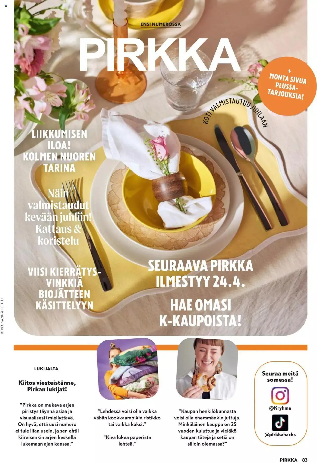 K-Market - Pirkka voimassa alkaen 27. maaliskuuta - 23. huhtikuuta 2024 - Tarjouslehti sivu 83