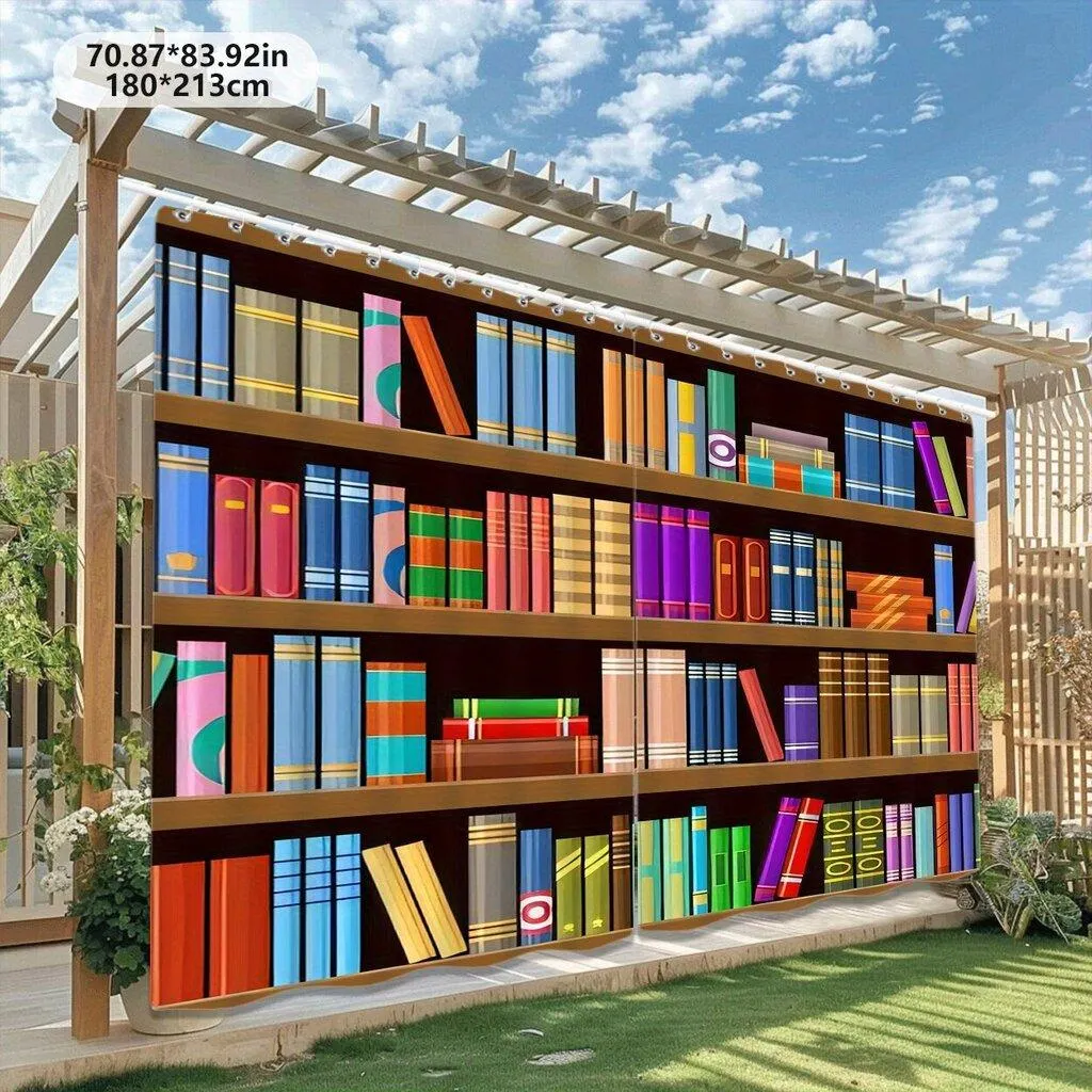 Ulkosuoja Kirjahylly Kuviointi Verho Pickify, 2PC-180X213cm/70,87*83,92col